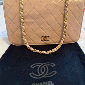 CHANEL 24K  CC Classic Vintage Single Flap Bag Timeless Chain Purse